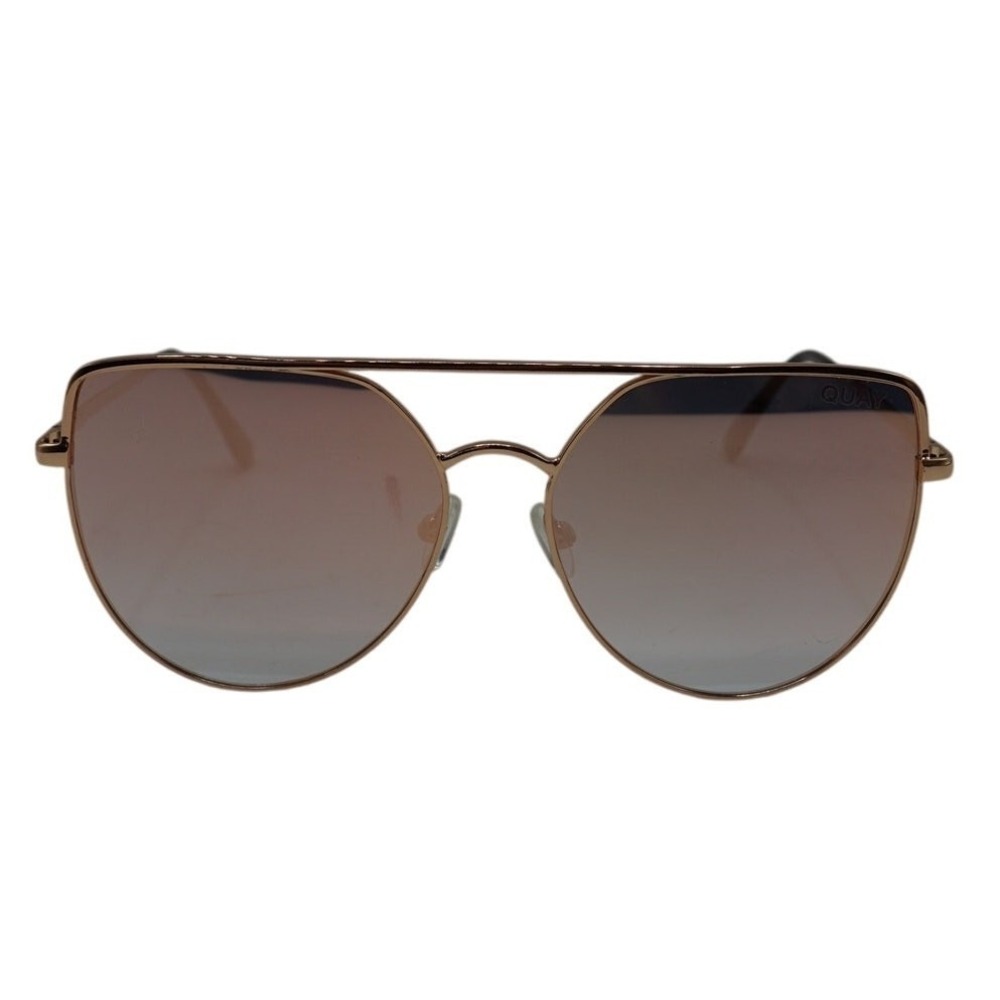 Quay Australia Santa Fe Sunglasses Rose Gold / Pink Mirrored Aviator Sunglasses